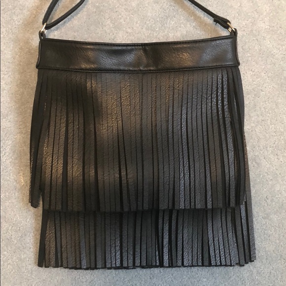 Aldo Handbags - Aldo Black Fringe Boho Crossbody Bag Purse